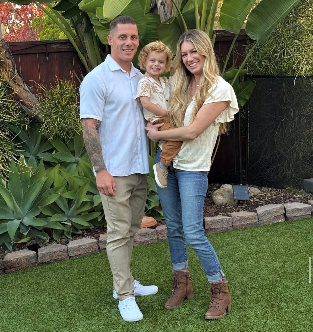 Austin Jones, owner of BK Renovations, with his family in San Diego